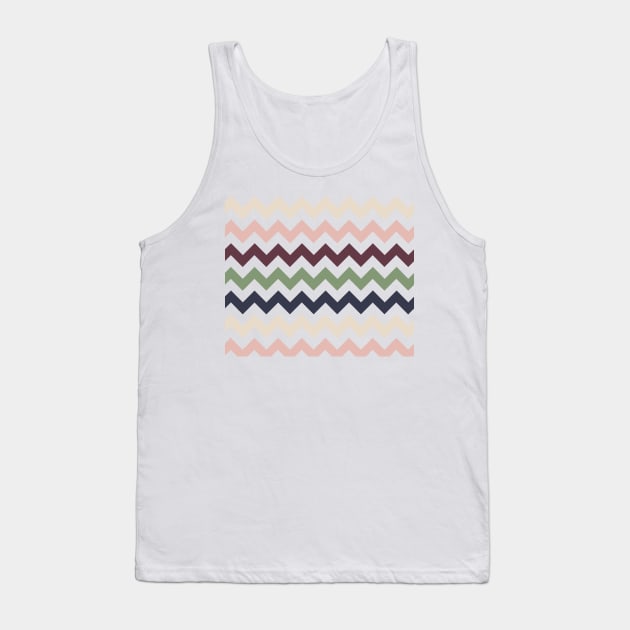 Chevron pattern - muted floral colors Tank Top by MeowOrNever